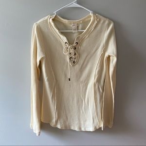 Sundance Cream Lace-Up Thermal Top